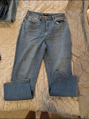 Express Light Blue Straight Leg Jeans